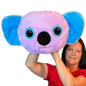 Super Soft Purple Koala Bear Head Pillow Doll 23"x12" Plush‎ Stuffed Animal Toy